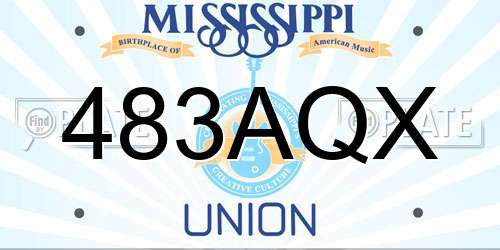 483AQX Mississippi License Plate