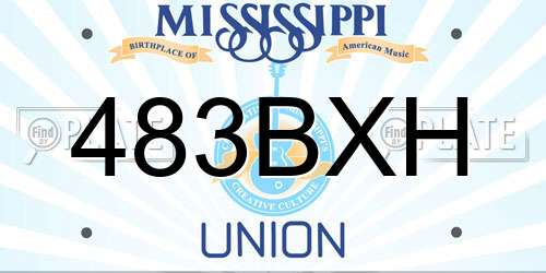 483BXH Mississippi License Plate