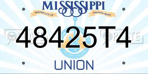48425T4 Mississippi License Plate