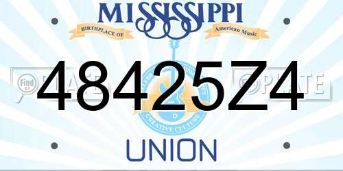 48425Z4 Mississippi License Plate