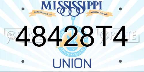 48428T4 Mississippi License Plate