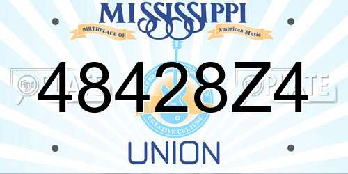 48428Z4 Mississippi License Plate