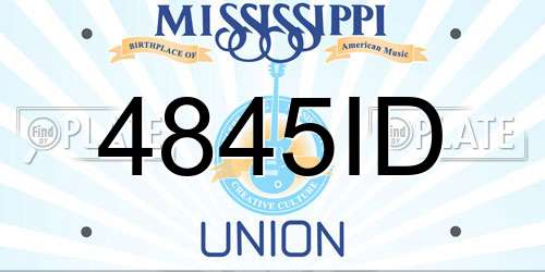 4845ID Mississippi License Plate