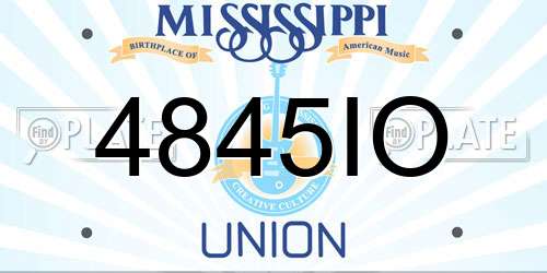 4845IO Mississippi License Plate