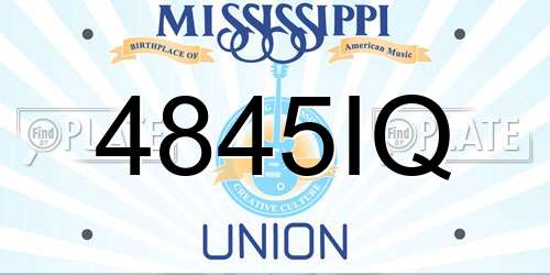 4845IQ Mississippi License Plate