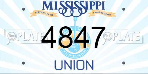 4847 Mississippi License Plate