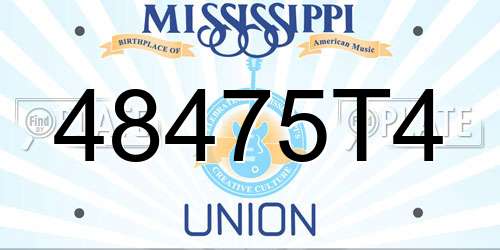 48475T4 Mississippi License Plate