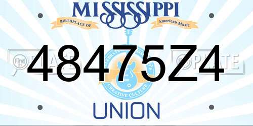 48475Z4 Mississippi License Plate