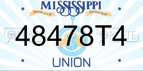 48478T4 Mississippi License Plate