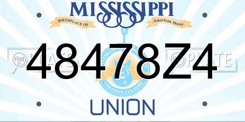 48478Z4 Mississippi License Plate
