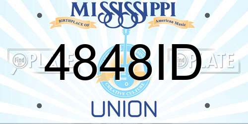 4848ID Mississippi License Plate