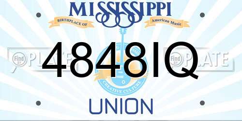 4848IQ Mississippi License Plate
