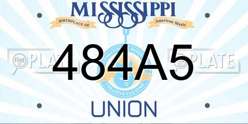 484A5 Mississippi License Plate