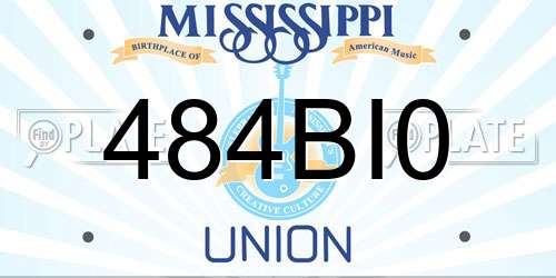 484BI0 Mississippi License Plate