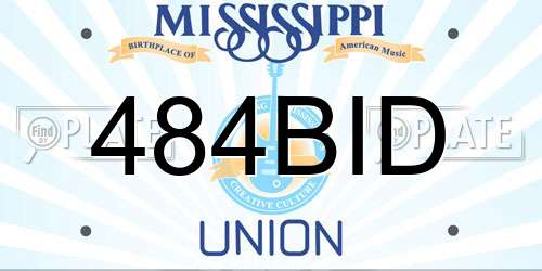 484BID Mississippi License Plate