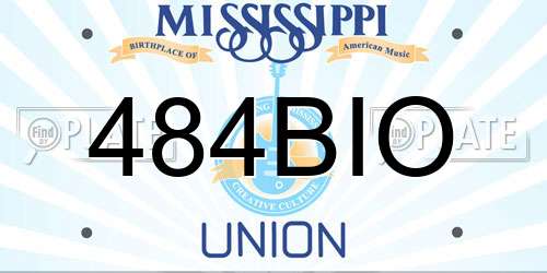 484BIO Mississippi License Plate