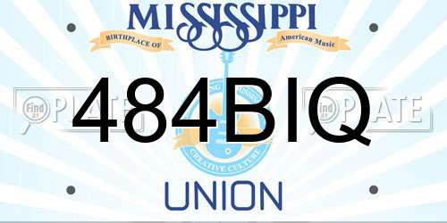 484BIQ Mississippi License Plate