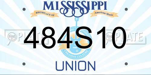 484S10 Mississippi License Plate