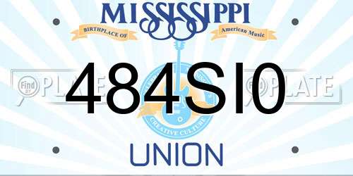 484SI0 Mississippi License Plate