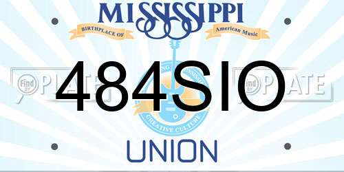 484SIO Mississippi License Plate