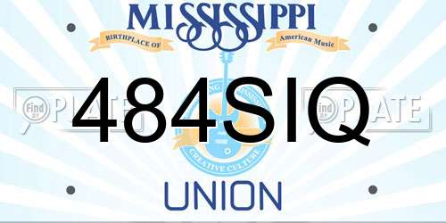 484SIQ Mississippi License Plate