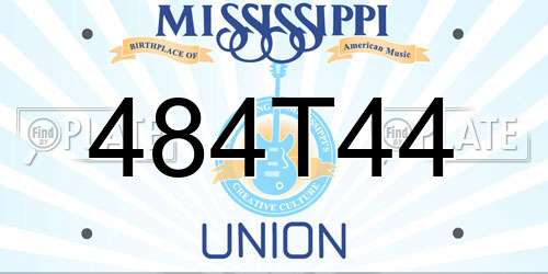 484T44 Mississippi License Plate