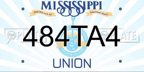 484TA4 Mississippi License Plate