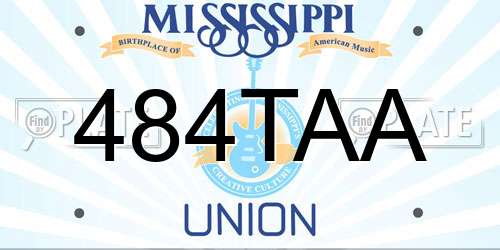 484TAA Mississippi License Plate