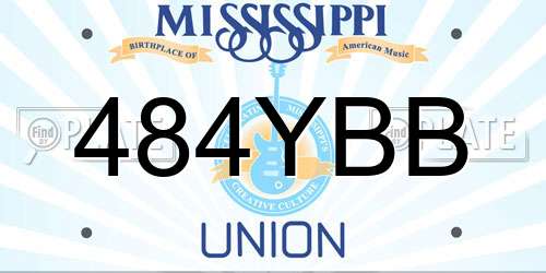 484YBB Mississippi License Plate