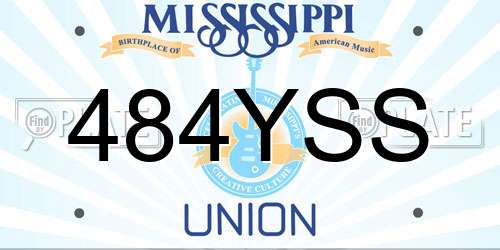 484YSS Mississippi License Plate