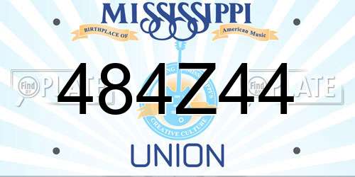 484Z44 Mississippi License Plate