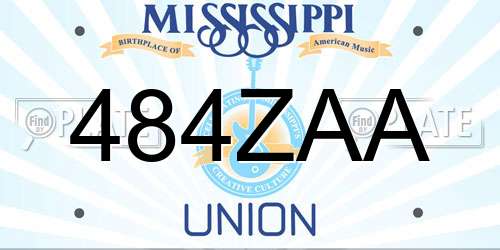 484ZAA Mississippi License Plate