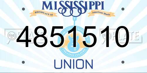 4851510 Mississippi License Plate
