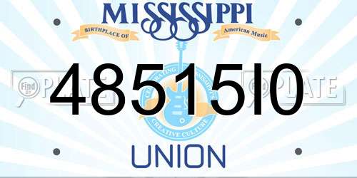 48515I0 Mississippi License Plate