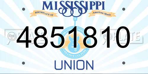 4851810 Mississippi License Plate