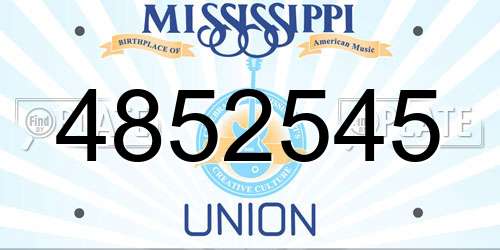 4852545 Mississippi License Plate
