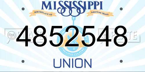 4852548 Mississippi License Plate