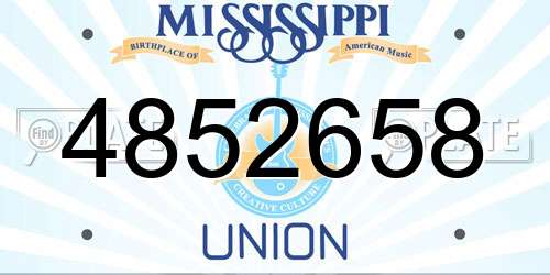 4852658 Mississippi License Plate