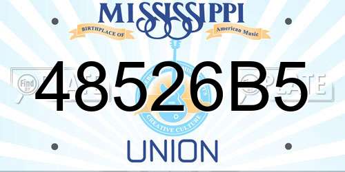 48526B5 Mississippi License Plate