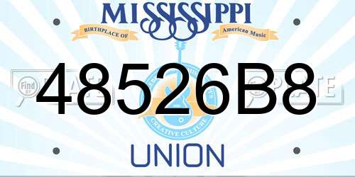 48526B8 Mississippi License Plate