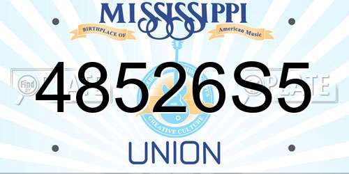 48526S5 Mississippi License Plate