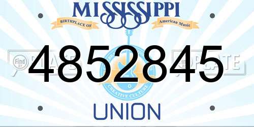 4852845 Mississippi License Plate
