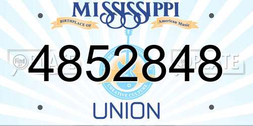 4852848 Mississippi License Plate