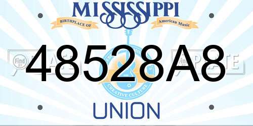 48528A8 Mississippi License Plate