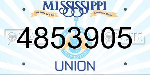 4853905 Mississippi License Plate