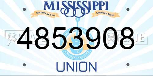 4853908 Mississippi License Plate