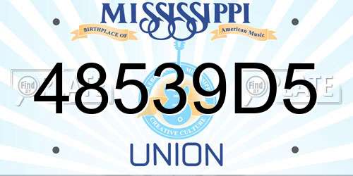 48539D5 Mississippi License Plate