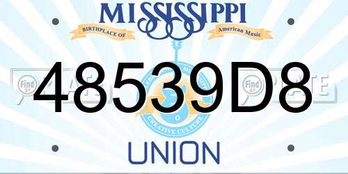 48539D8 Mississippi License Plate