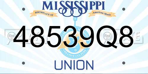 48539Q8 Mississippi License Plate