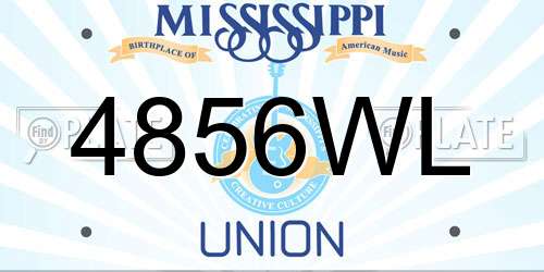 4856WL Mississippi License Plate